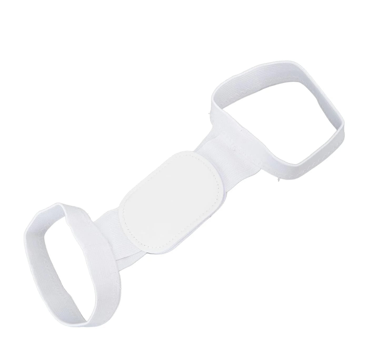 White 1 Pcs Set Adjustable Back Posture Corrector Brace for Women & Men – Upper Back Support Belt for Shoulder, Neck– Breathable & Comfortable Clavicle Brace for Better Posture & Pain Relief 1set on a white background